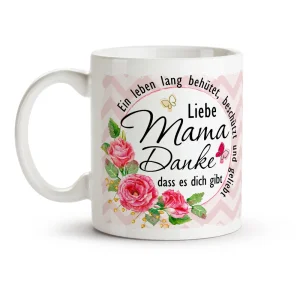 Tasse - Design Liebe Mama Danke dass es dich gibt, Keramik, 330 ml