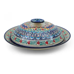 Lagan mit Deckel- KaraKalam LK-005, Rischtan Keramik, Ø 42 cm