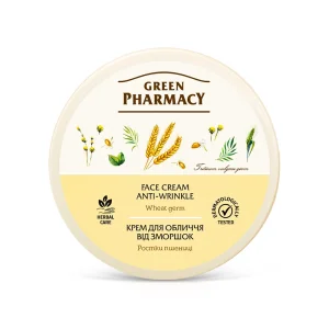 Gesichtscreme - Gegen Falten, mit Weizenkeimen, für alle Hauttypen, Green Pharmacy, 200 ml