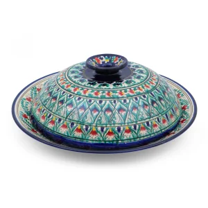 Lagan mit Deckel- KaraKalam LK-004, Rischtan Keramik, Ø 42 cm