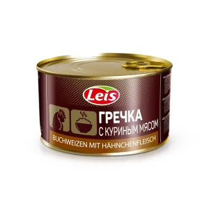  Каша гречневая с курятиной, Leis, 525 г
