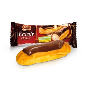 Eclairs mit Cremefüllung und kakaohaltiger Fettglasur, BKK, 60 g