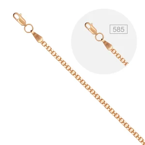 Armband, Rotgold 585°, Länge 19 cm, Ø 0,35 mm, Breite 2,15 mm, 1,8 g