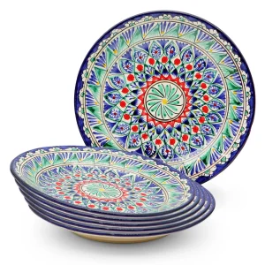 Teller - Mehrob blau - MSV1 - 6 Stück - Risсhtan Keramik, Ø 22 cm