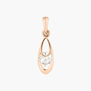 Anhänger, Rotgold 585°, Zirkonia, 22 mm