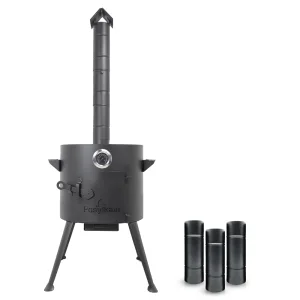 Печь учаг Ø 36 см с дымоходной трубой, для казана 10 л., термометр,