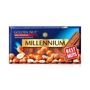 Шоколад - Gold, молочный с цельными лесными орехами, Millennium, 100 г