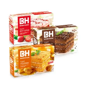 Набор бисквитных тортов - Baker House, 3 x 350 г