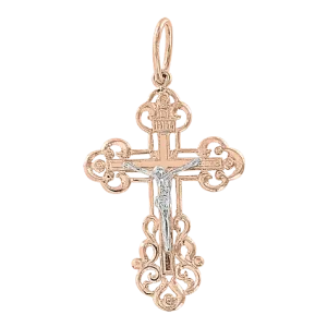 Kreuz, Rot- / Weißgold 585°, 35 mm
