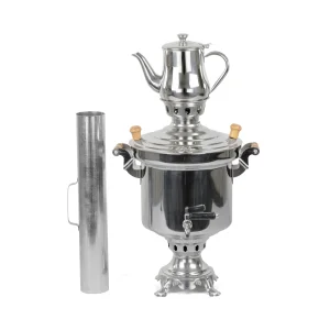 Самовар - на углях или на дровах 5 л, в комплекте чайник заварочный 900 мл