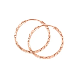 Серьги-кольца, красное золото 585°, Ø 15 мм