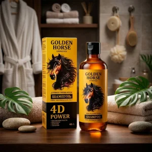 Haarshampoo - Golden Horse, 4D Power, 400 ml.