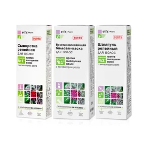 Haarset - Klette, gegen Haarausfall, mit Wachstumsaktivator, Shampoo + Balsam + Serum, Elfa Pharm