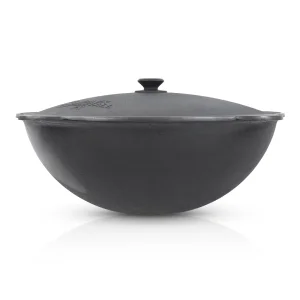 Казан чугунный, алюминиевая крышка, круглое дно, 22 л, Ø  52,7 см