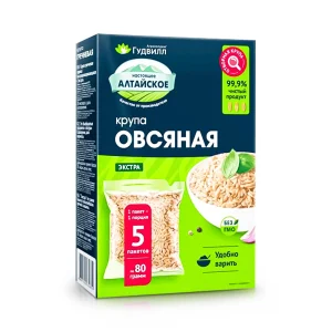 Крупа овсяная в варочных пакетах, Гудвилл, 5 х 80 г