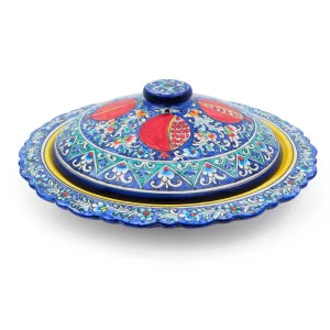 Pfannkuchenteller mit Deckel- KaraKalam TK-021, Rischtan Keramik, Ø 37 cm