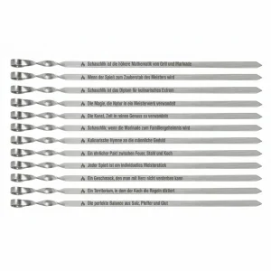 Set aus 12 Spießen 50 cm, 1,5 mm, mit Gravur, de - Meisterklasse