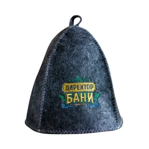 Шапка для бани - Директор бани, цвет серый
