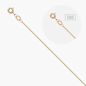 Damenarmband, Rotgold 585°, Brillanter Tiefschliff, Länge 19 cm, Ø 0,2 mm, 0,62 g