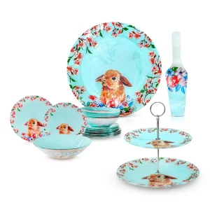 Tafelservice - Kaninchen, Glas, 22 Teile, für 6 Personen