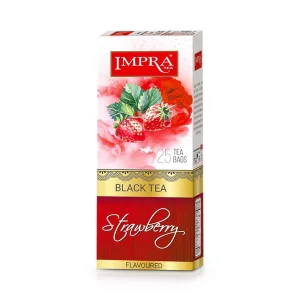 Schwarzer Tee, mit Erdbeergeschmack, Impra, 25 x 2 g    