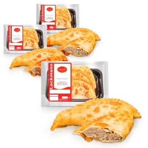 Tschebureki, Teigtaschen, mit Schweine- und Rindfleisch, frittiert, Lackmann, 3 х 200 g