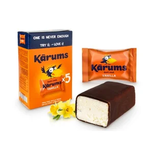 Сырок творожный c ванильным вкусом, глазированный, Karums, 5 х 45 г