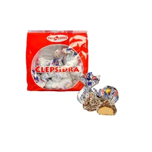 Konfekt - Clepsidra, mit Kokosflocken, in kakaohaltiger Fettglasur, Bucuria, 250 g