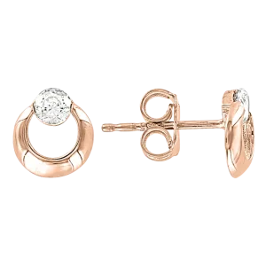 Kinder - Ohrstecker, Rotgold 585°, Zirkonia, 8 mm