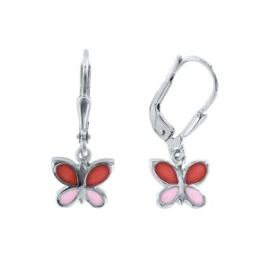 Ohrhänger, Silber 925° , Schmuckemaille, 23 mm