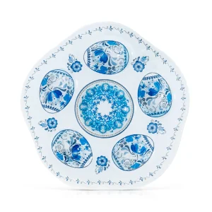 Osternplatte für 5 Eier - Blumenmalerei, Glas, Ø 18 cm