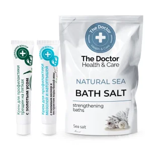 Fußpflegeset - Vorbeugung und Pflege, Badesalz + Creme: 2 Stk., mit Callisia und Bienenwachs, Domaschnij Doktor