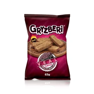 Сухарики - Gryzberi, ржано- пшеничные со вкусом телятины, 65 г