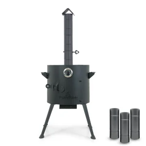 Печь учаг Ø 36 см с дымоходной трубой, для казана 10 л