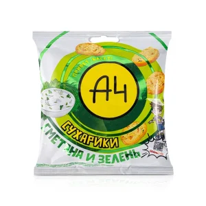 Weizen-Croutons - А4, mit Sauerrahm- und Kräutergeschmack, Priwet Baget, 40 g