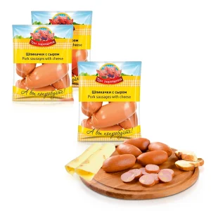Шпикачки с сыром, копченые, Три Поросёнка, 3 х 400 г