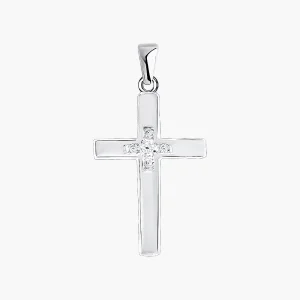 Kreuz Anhänger, Silber 925°, Zirkonia, 31 mm