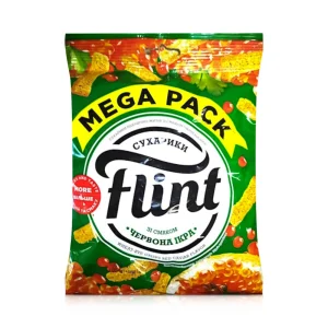 Сухарики пшенично-ржаные - Flint, со вкусом красной икры, 100 г