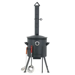 Учаг печь Ø 36 см + чугунный казан 10 л, Ø38,5 см, круглое дно + кухонные принадлежности, узбекский чугунный казан для гриля и плова