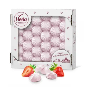 Зефир мини, со вкусом клубники, Нева, 270 г