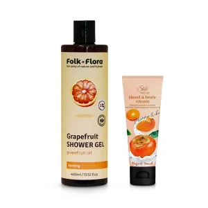 Набор для тела - Фруктовый, гель для душа + крем 