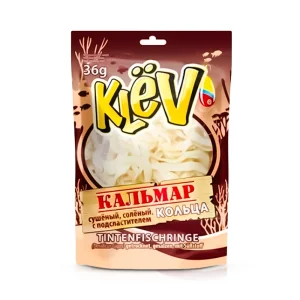 Кольца кальмара, сушеные, солёные с подсластителем, 36 г