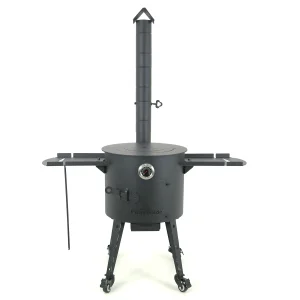 Учаг с трубой Ø 40 см + термометр + плита + ролики: 4 шт. + столик: 2 шт. + диспенсер для зубочисток