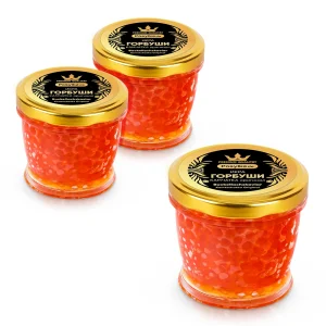 Buckellachs, Gorbuscha Kaviar aus Kamtschatka Original, 3 х 200 g