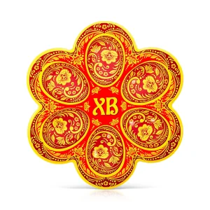 Osterständer für 6 Eier und 1 Kulitsch - Chochloma, Kunststoff, Ø 20 cm