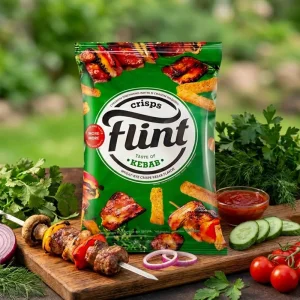 Сухарики пшенично-ржаные - Flint, со вкусом шашлыка, 70 г