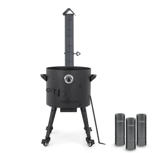 Feuerofen Utschak Ø 40 cm mit Abzugsrohr, für Kasan 12 L, Transportrollen