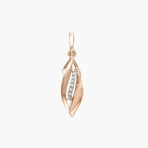 Anhänger, Rotgold 585°, Zirkonia, 32 mm 1,16 gr