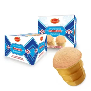 Мороженое - Пломбир со вкусом сгущёнки, в вафельном стаканчике, Lackmann, 8 х 65 г
