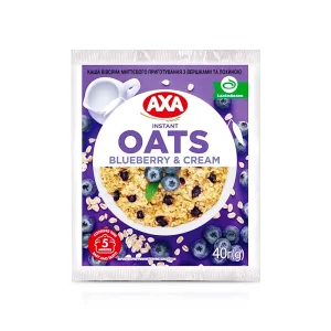 Haferflockenbrei mit Sahne und Heidelbeeren, AXA, 40 g